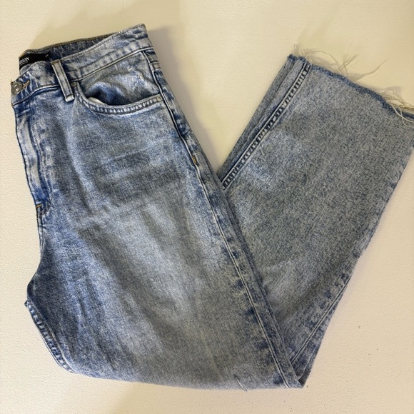 Hudson Remi Straight Leg Crop Light Blue Distressed Jeans Size 28 - Picture 6 of 8